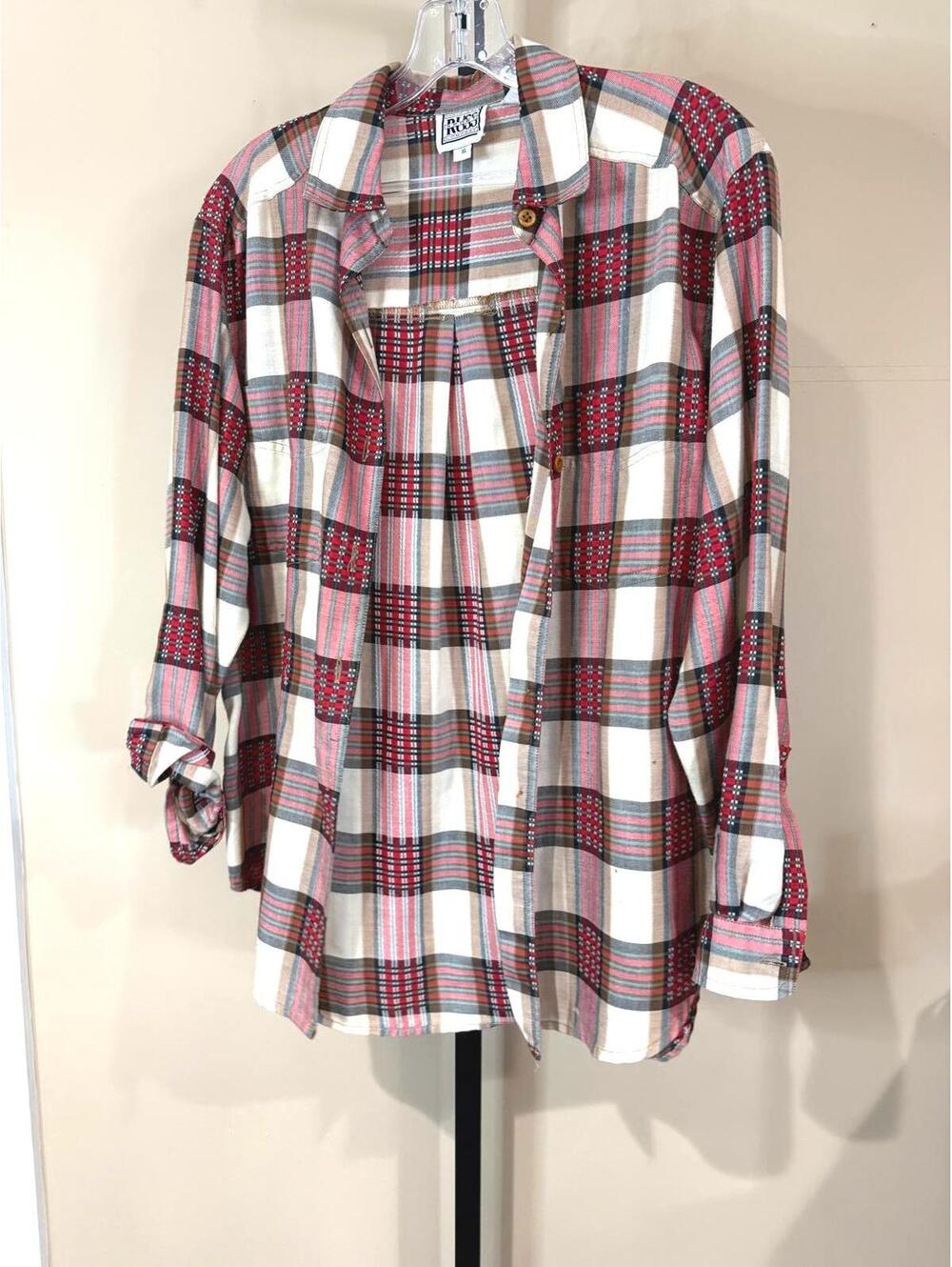 Russ Sport Company Plaid Button-Up Dress Size Small